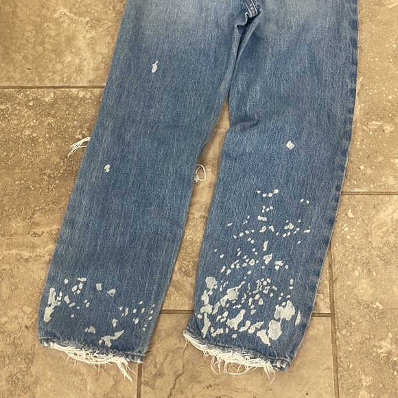 Madewell Women’s Light Wash Bleach Distressed Dadjean Size 26 - Picture 10 of 14
